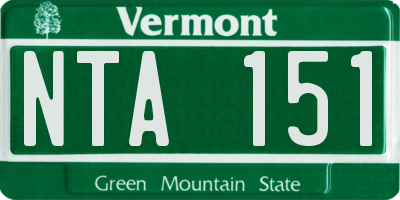 VT license plate NTA151