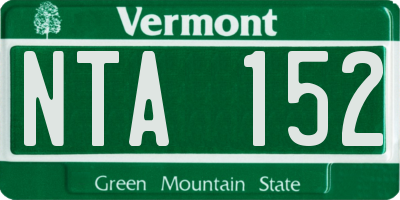 VT license plate NTA152