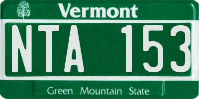 VT license plate NTA153