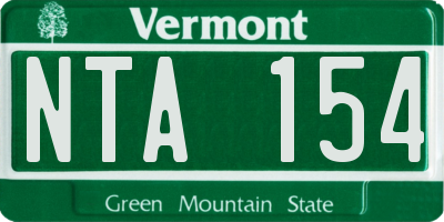 VT license plate NTA154