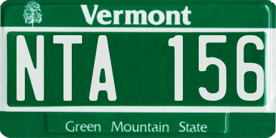 VT license plate NTA156