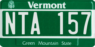 VT license plate NTA157