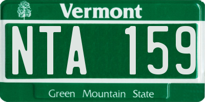 VT license plate NTA159