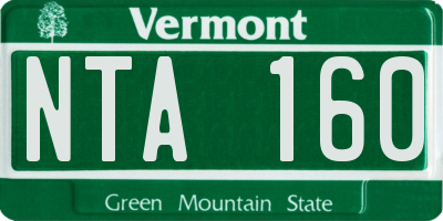 VT license plate NTA160