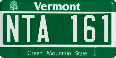 VT license plate NTA161