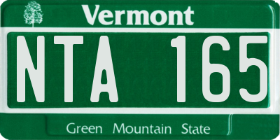 VT license plate NTA165