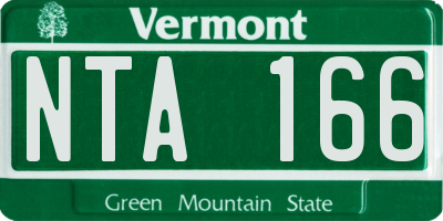 VT license plate NTA166