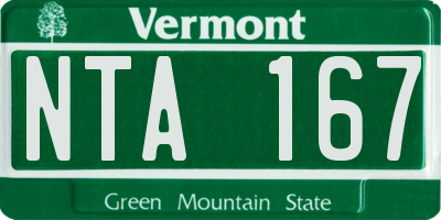 VT license plate NTA167