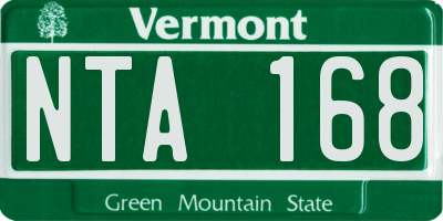 VT license plate NTA168