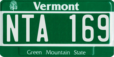 VT license plate NTA169