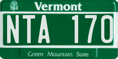 VT license plate NTA170
