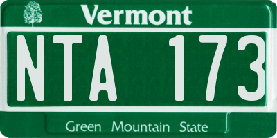 VT license plate NTA173