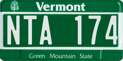VT license plate NTA174
