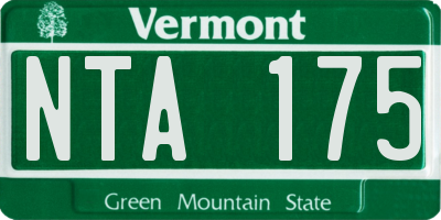 VT license plate NTA175