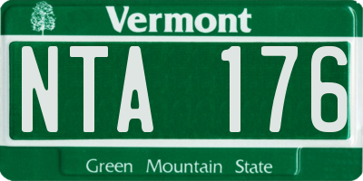 VT license plate NTA176