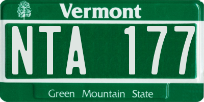 VT license plate NTA177