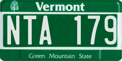 VT license plate NTA179