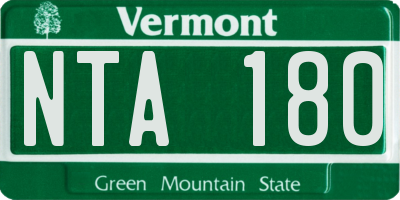 VT license plate NTA180