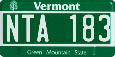 VT license plate NTA183