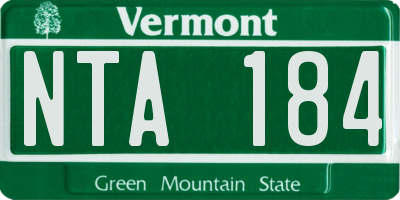 VT license plate NTA184