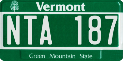 VT license plate NTA187