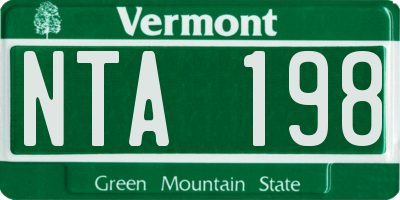 VT license plate NTA198
