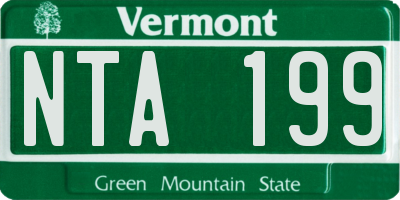 VT license plate NTA199
