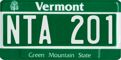 VT license plate NTA201