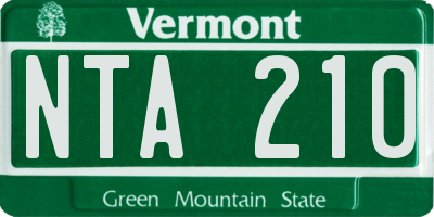 VT license plate NTA210