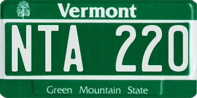 VT license plate NTA220