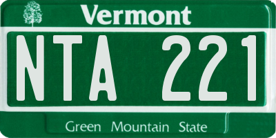 VT license plate NTA221