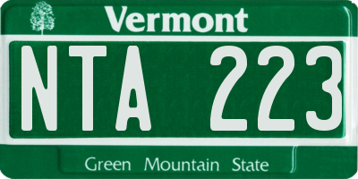 VT license plate NTA223