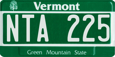 VT license plate NTA225