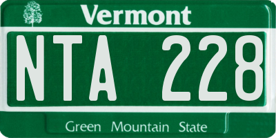 VT license plate NTA228