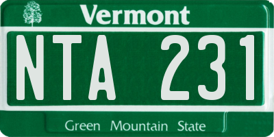 VT license plate NTA231