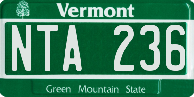 VT license plate NTA236