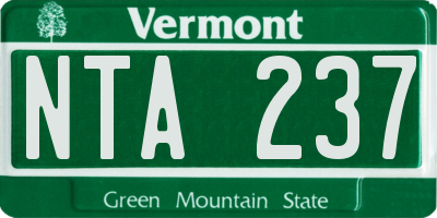 VT license plate NTA237