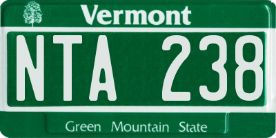 VT license plate NTA238