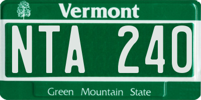 VT license plate NTA240