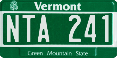 VT license plate NTA241