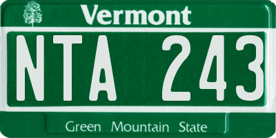 VT license plate NTA243