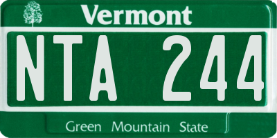 VT license plate NTA244
