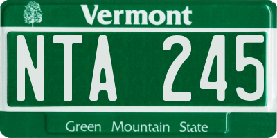 VT license plate NTA245