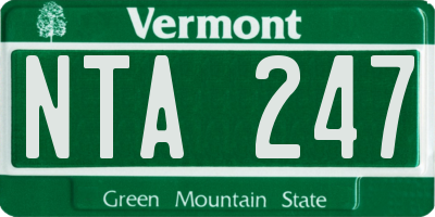 VT license plate NTA247