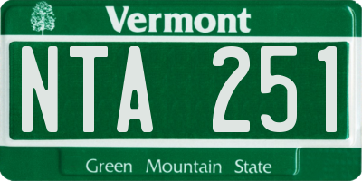 VT license plate NTA251