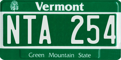 VT license plate NTA254