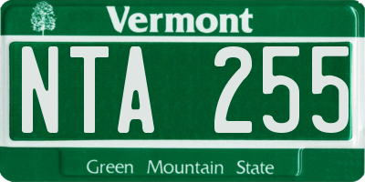 VT license plate NTA255