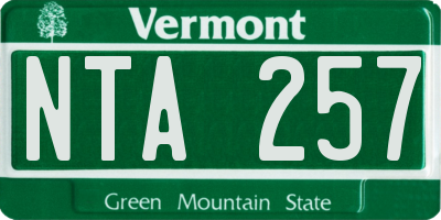 VT license plate NTA257