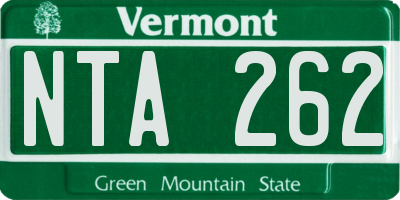 VT license plate NTA262