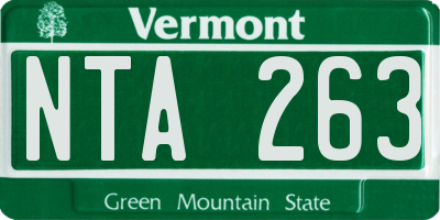VT license plate NTA263